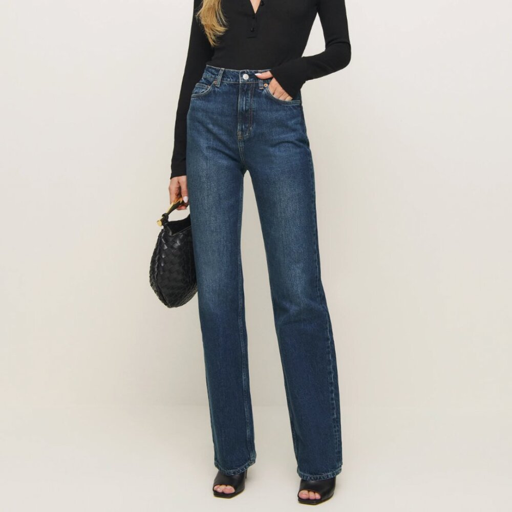 Reformation Wilder High Rise Wide Leg Jeans Blue - Sizes 33 & 31